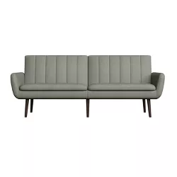 Nubuck Channel Tufted Linen Dove Gray - Convert-A-Couch