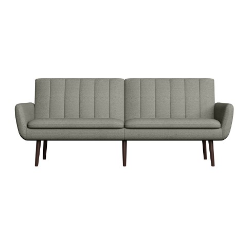 Nubuck Channel Tufted Linen Dove Gray - Convert-A-Couch - image 1 of 4