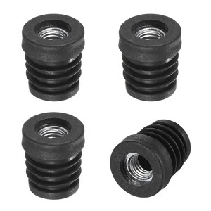 Unique Bargains Metal Furniture Legs Plastic Insert for Round Tubes with M8 Thread Black - 1 of 4