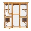 LAOTIES 72" Large Outdoor Wooden Catio,Weatherproof Cat House With Roof,3 Platforms and 2 Sleeping Houses - 4 of 4