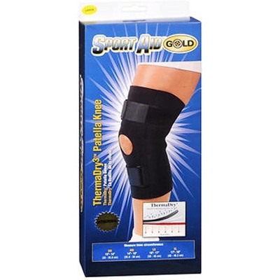Sport Aid Gold Therma Dry Slip-On Deluxe Knee Support Large Black