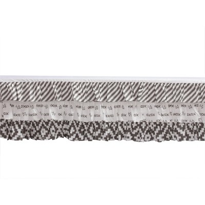 Bacati - Love Gray/white 3 Layer Crib Skirt
