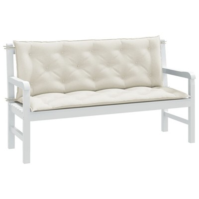 vidaXL Garden Bench Cushions 2 pcs Melange Cream 59.1"x19.7"x2.8" Fabric