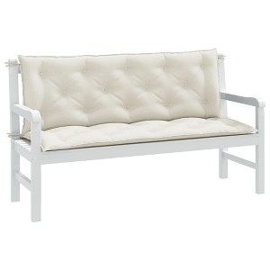vidaXL Garden Bench Cushions 2 pcs Melange Cream 59.1"x19.7"x2.8" Fabric - 1 of 4