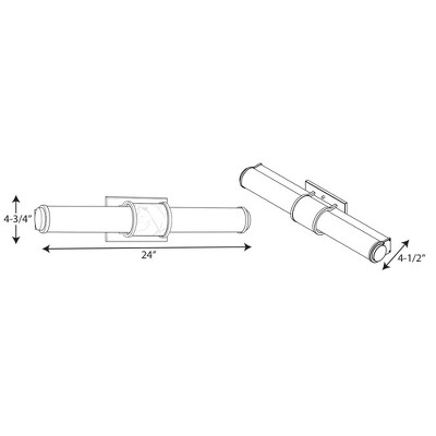 Phase 1.2 Brushed Nickel 24" LED Bath Bar with Acrylic Shade
