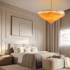 CityFurn 30" 13-Light Modern Luxury Tiered Round Glass Chandelier - 4 of 4