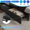 Furnulem Queen Bed Frame with Headboard Grey Upholstered Platform Bed with 4 Storage Drawers Built-in LED Lights Charging Station Metal Slats Support - 4 of 4