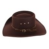 CTM Men's Felt Western Gambler Hat with Studded Hatband - 3 of 4