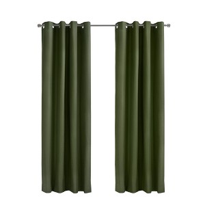 Thermaplus Alpine Blackout Premium Stylish and Functional Grommet Curtain Panel Olive - 1 of 4