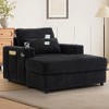 Merax Modern Chenille Armchair Chaise Lounge with Movable Storage Ottoman - 2 of 4