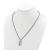 Chisel Stainless Steel Polished Enameled USA and Stars Dog Tag on a 22" Box Chain Necklace - 4 of 4