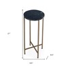 HomeRoots 21" Green and Gold Marble and Iron Drink Size Round End Table - 3 of 4