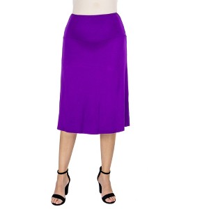 Maternity A-Line Elastic Waist Knee Length Skirt - 24seven Comfort Apparel™ - 1 of 4