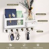 LunaLulinlk Key Holder for Wall Updated Mail Organizer Wall Mount with Drawer,Mail Holder Shelf and 6 Sturdy Hooks,Hanging Key Rack Hanger White - 4 of 4