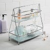 ELLE DECOR 2 Tier Diamond Vanity Tower Chrome : Microfiber, Machine Washable, Non-Slip Backing - image 3 of 4