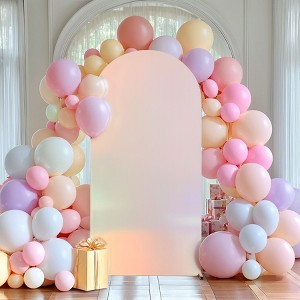 6FT Blue Wedding Arch Backdrop Cover Spandex Fitted Arch Covers Stretchy Backdrop Round Top for Birthday Party Ceremony Banquet Decoration - 1 of 4
