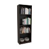 Vynxaria 4-Shelf Bookcase  Spacious Tier-Shelving (1st:12.3"H×16.5"W×11.65"D; 2nd:13.6"H×16.5"W×11.65"D), Dark Walnut/Black Wengue, Eco-Safe - 2 of 4