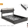 Upholstered Bed Frame with Storage Drawers, LED Headboard, Charging Station and Metal Slats for Bedroom - Baofuwish - 4 of 4