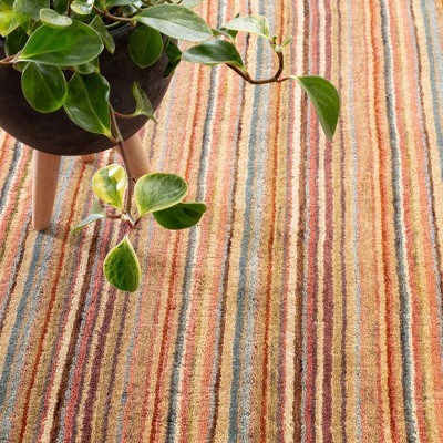 Handmade Multicolor Wool and Jute Stripe Runner Rug