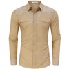 Men's Cowboy Shirt Western Floral Embroidered Casual Button Down Long Sleeve Shirts with Pockets - 2 of 4
