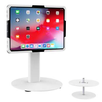 Mount-It! Universal Tablet Stand with Tilt, Anti-Theft Retail iPad POS Kiosk Stand, Fits Tablets from 9.7" to 13" Screen Size, 90 Rotation, White