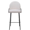Zuo Modern – Jambi Barstool Set of 2 in Ivory, 42.9" H, Soft Shearling Fabric with Sturdy Steel Legs, Modern Style - 4 of 4