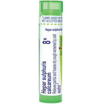 Hepar Sulphuris Calcareum 8X by Boiron Homeopathic Single Medicine For Cough, Cold & Flu  -  80 Pellet