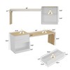 Famapy Yellow and White 94.5" W Dining Table With Storage Drawers and Shelves - 3 of 4