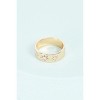 Slickblue Gold Wide Rim Ring, Star Carved Design with Faux Diamond Incrustation, Bold Fashion Jewelry, 0.6" - 2 of 3