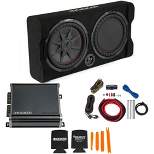 Kicker Comp RT 12 Inch Thin Down Firing Enclosure Package with 46CXA4001 Amplifier and wire kit
