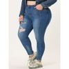 Agnes Orinda Women's Plus Size Mid Rise Stretch Washed Skinny Denim Jeans - 2 of 4