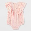 Baby Girls' Eyelet Bubble Romper - Cat & Jack™ Light Pink - 2 of 3