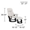 BenchMaster Lucy White Faux Leather Recliner Chair Modern with Ottoman Footrest Ergonomic Manual Reclining Swivel for Bedroom Home - 4 of 4