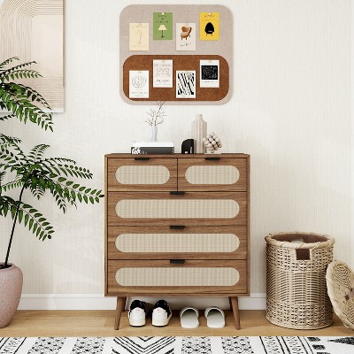TIRAMISUBEST 5 Drawer Cabinet, Accent Storage Cabinet, Suitable for Living Room, Bedroom, Dining Room, Study