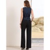 INSPIRE CHIC Women's Striped V Neck Sleeveless Button Down Fully Lined Dressy Blazer Vest with Pockets - 3 of 4