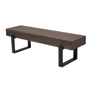 ACEPANO 59 in. W Rustic-Style Indoor Bench for Entryway & Kitchen-Dark Walnut - 1 of 4