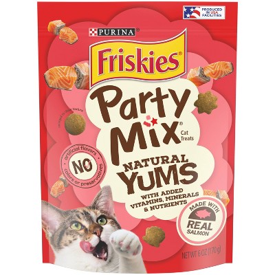 Purina Friskies Party Mix Salmon Natural Yums Crunchy Cat Treats - 6oz