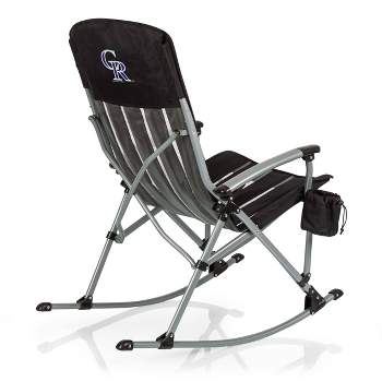 MLB Colorado Rockies Outdoor Rocking Camp Chair - Black