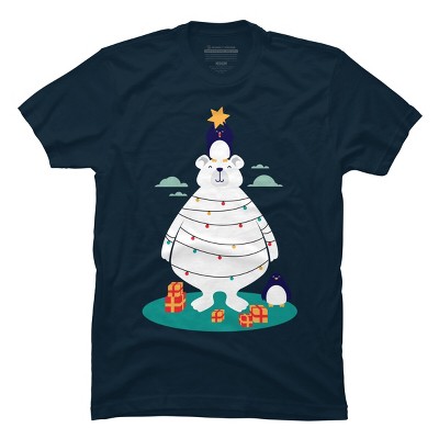 Men's Design By Humans Christmas in Arctic By StevenToang T-Shirt
