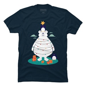 Men's Design By Humans Christmas in Arctic By StevenToang T-Shirt - 1 of 4