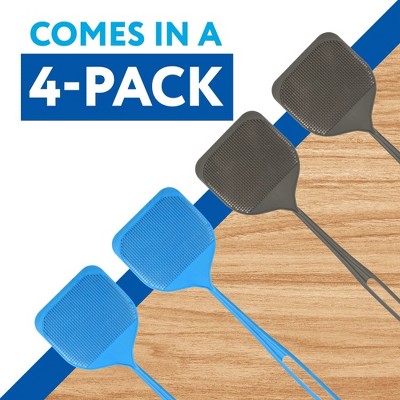 Extra Large Blue and Gray Plastic Spiked Fly Swatter Set