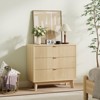 Coucheta 3 Drawer Dressers Set of 2, Mid Century Modern Dresser w/ Waveform Fluted Design, Wood Storage Organizer for Bedroom, Living Room & Hallway - 4 of 4