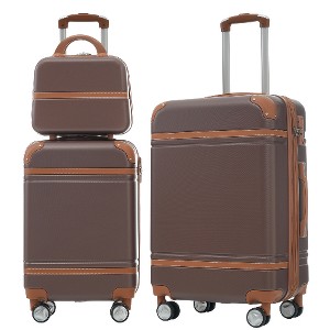 Lyngins 3-Piece Hardside Luggage Set – 20" Carry on Luggage, 24" Expandable Spinner Suitcase with TSA Lock, Cosmetic Case, Travel-Ready Away Luggage - 1 of 4