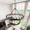 BAOURE 5 Light Black Farmhouse Kitchen Island Lighting Industrial Linear Chandelier for Dining Room - 2 of 4