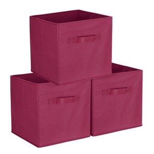 Unique Bargains Fabric Storage Bins 3 Pcs - 1 of 4