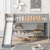 NicBex Twin/Full Size Loft Bed with Ladder,Low Loft Bed Frame with Guardrails & Slide,Bed Frame for Kids,Box Spring Not Required - 2 of 4