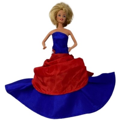Doll Clothes Superstore Red Blue Formal Dress Fits 11 1/2 Inch Fashion Dolls Like Barbie
