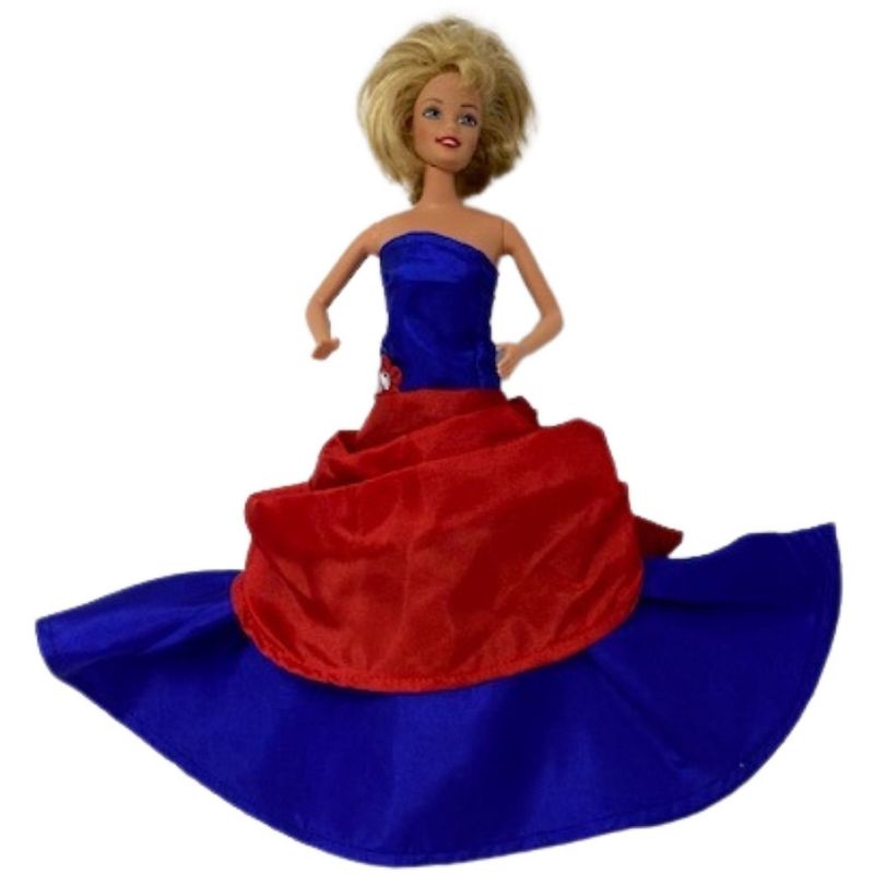Doll Clothes Superstore Red Blue Formal Dress Fits 11 1/2 Inch Fashion Dolls Like Barbie, 2 of 5