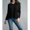 Women's V-Neckline Fringe Hem Sweater - TEMPO PARIS - image 3 of 3