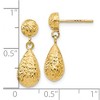 Black Bow Jewelry Diamond Cut Teardrop Post Dangle Earrings in 14k Yellow Gold, 20mm - 4 of 4